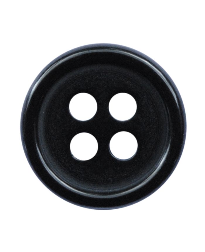 Dill - Four Hole Shiny Button - 11mm - Black