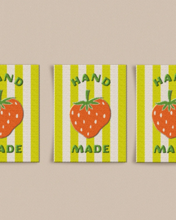 Matchy Matchy Sewing Club - Strawberry Large Woven Labels