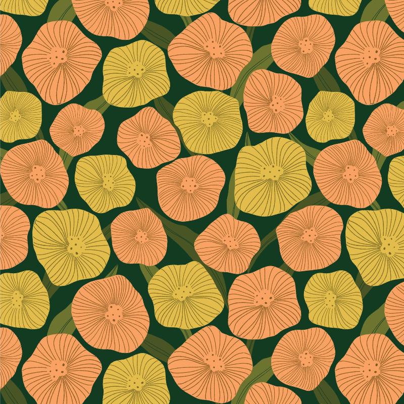 Blooms - Green - Poppy Fields - MK Surface - Cloud 9 Fabrics - Poplin Blooms - Green - Poppy Fields - MK Surface - Cloud 9 Fabrics - Poplin
