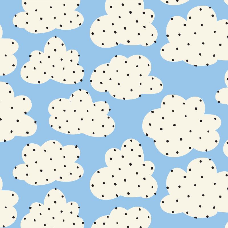 Cloud 9 - Laminated Cotton - Spotty Sky