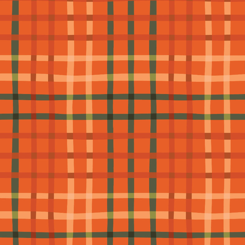 Plaid pattern with orange and green