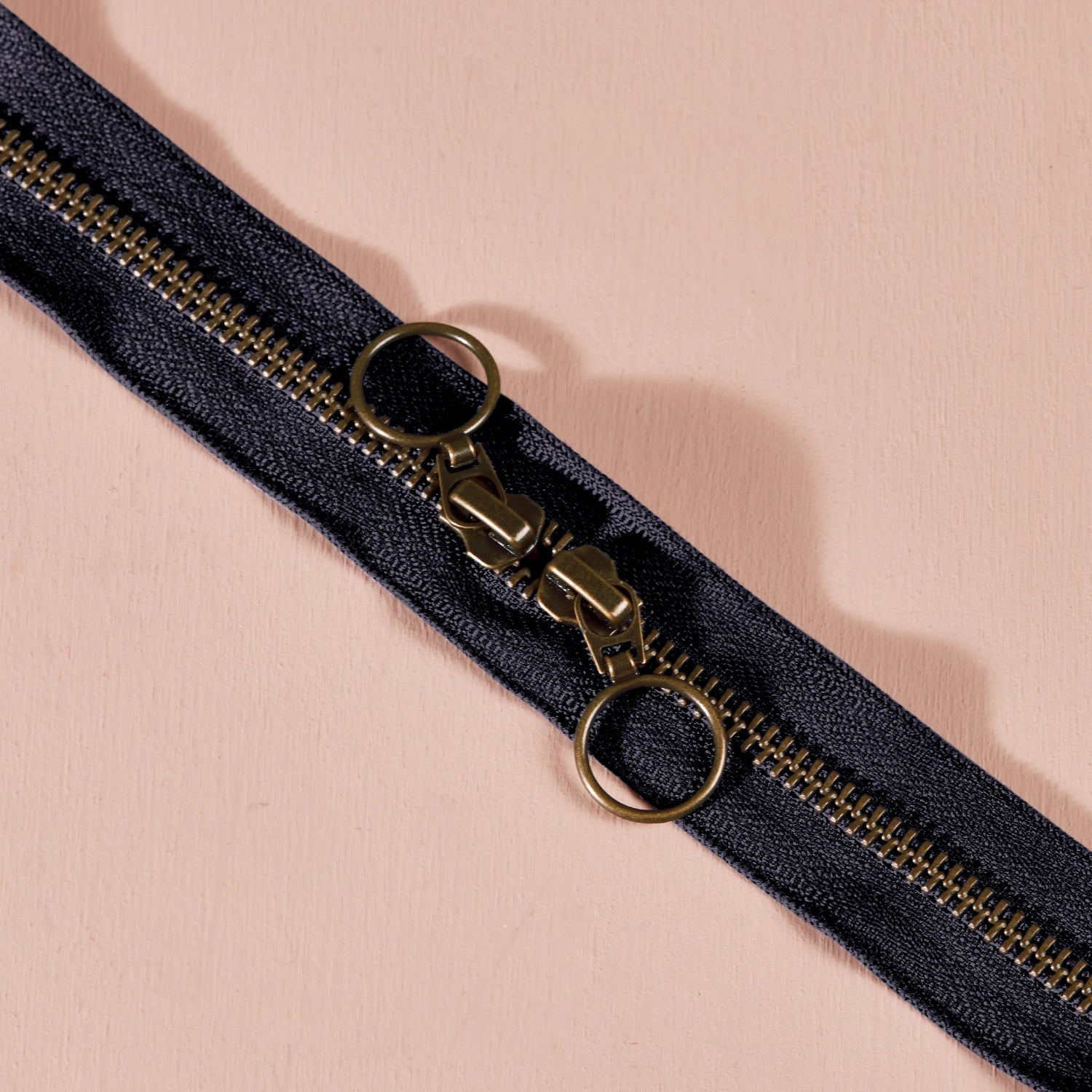 Atelier Brunette - Brass Double Zip Bag Zipper - 23.5 in/60 cm - Various Colors