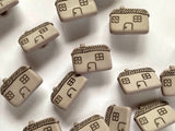 Textile Garden - House Buttons - 15mm - Ivory