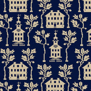 Marcus Fabrics - Indigo Schoolhouses - School House - Navy