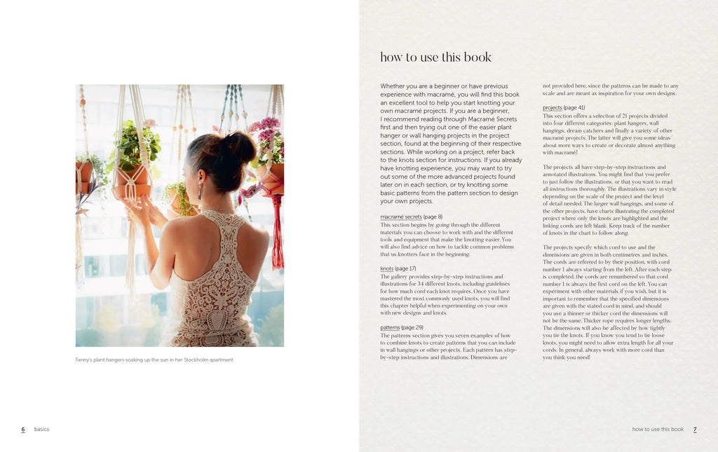 Page from a book showing a woman in a lace dress holding flowers with text on how to use the book.
