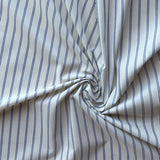 Deadstock - Woven Cotton Ticking Stripe - White & Blue
