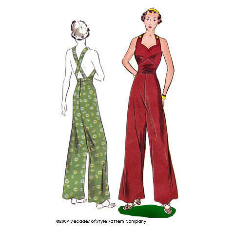 Decades of Style - #3008 1930s Sweetheart Overalls - PDF and Printed Pattern