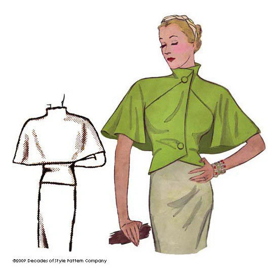 Decades of Style - #3009 1930s Capelet - PDF and Printed Pattern