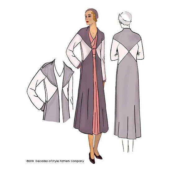 Decades of Style - #3010 1930s Crossing Coat - PDF and Printed Pattern
