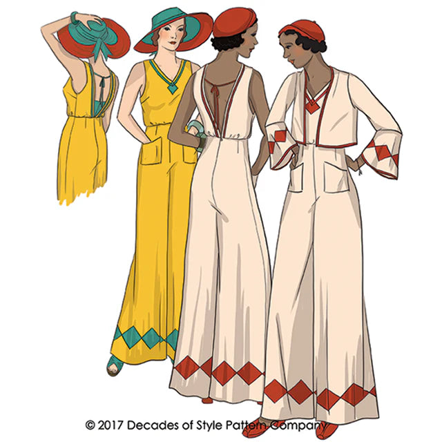 Decades of Style - #3015 1930s Last Resort Beach PJs - PDF and Printed Pattern