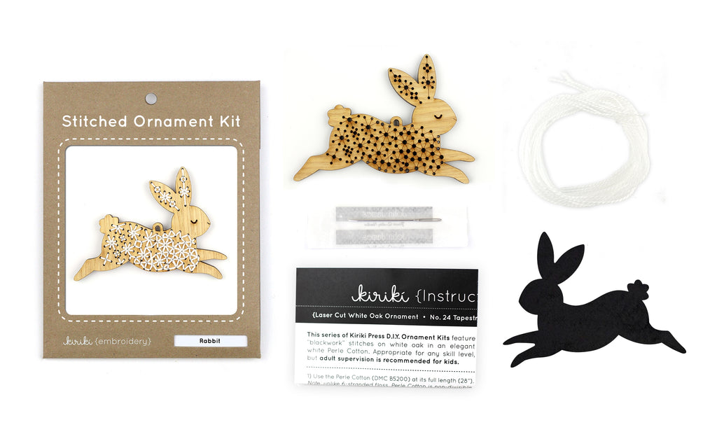 Sale! Kiriki Press - Ornament Embroidery Kits - Rabbit