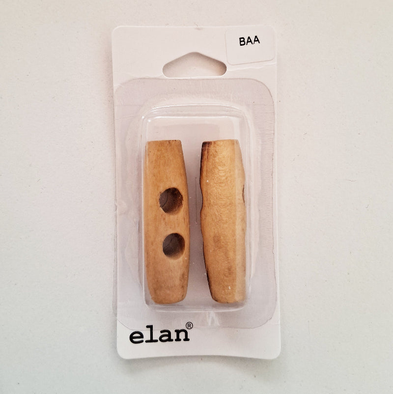 Wood Toggle Button - 40mm - 2pk