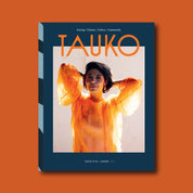 Book cover of 'TAUKO' with a person in an orange outfit on an orange background