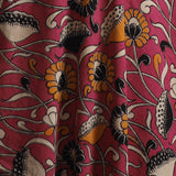 Kalamkari Print - Cotton - Vining Lotus - Fuchsia.
