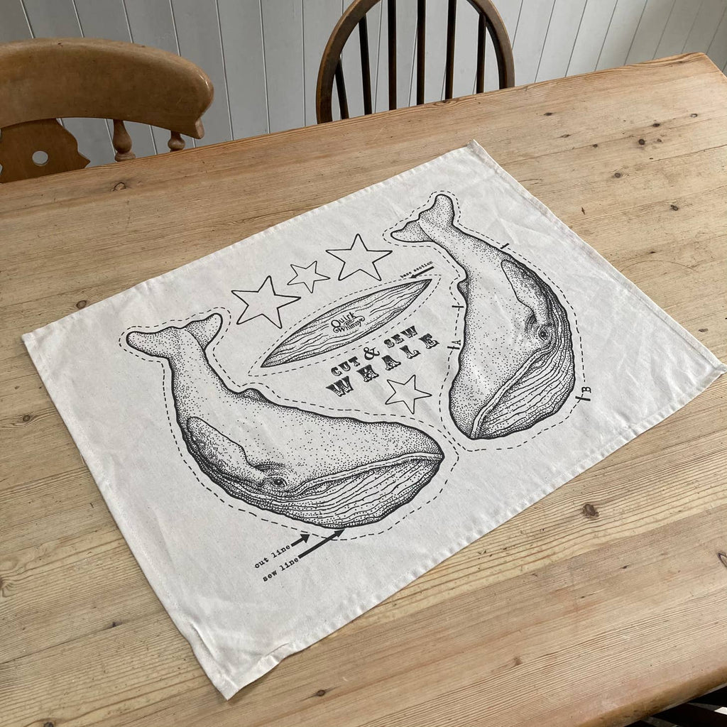 Cut and Sew Tea Towel - Whale