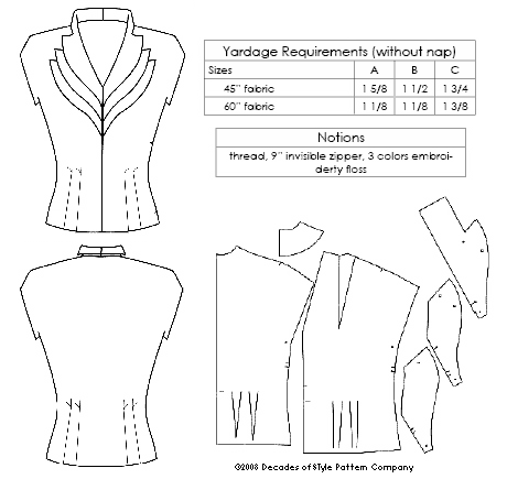 Decades of Style - #4005 1940s Girl Friday Blouse - PDF and Printed Pattern