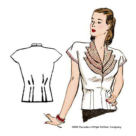 Decades of Style - #4005 1940s Girl Friday Blouse - PDF and Printed Pattern