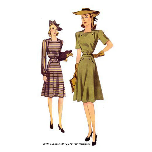 Decades of Style - #4007 1940s New England Dress - PDF and Printed Pattern