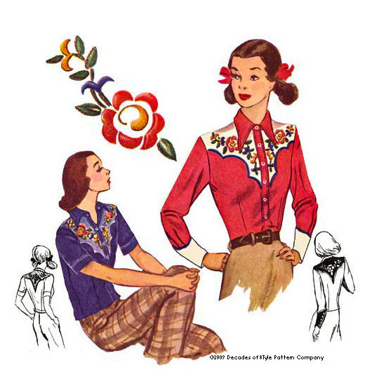 Decades of Style - #4008 1940s Rodeo Pal Shirt - PDF and Printed Pattern