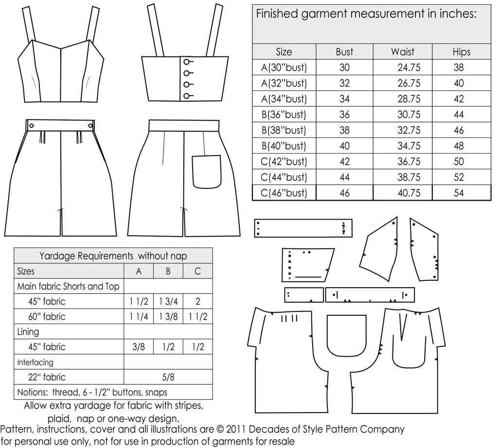 Decades of Style - #4010 1940s Boardwalk Duet - PDF and Printed Pattern