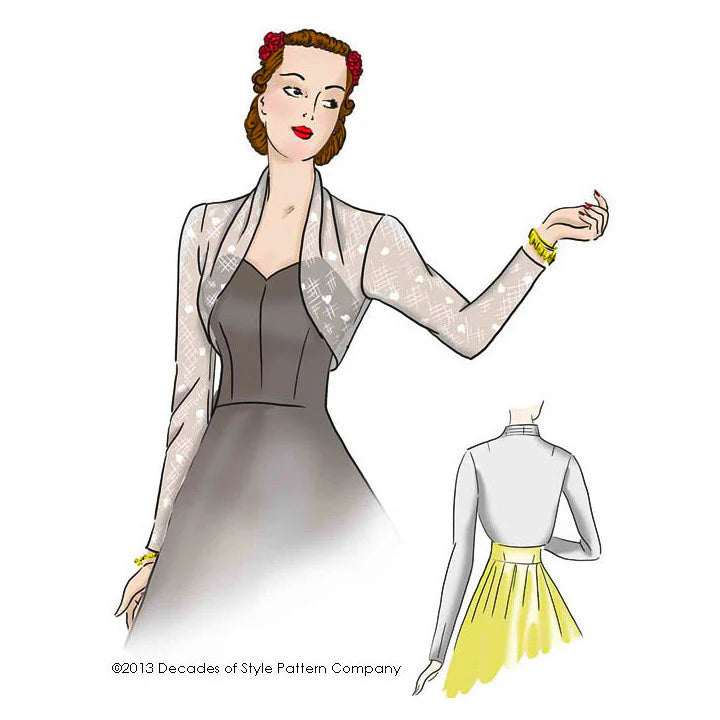 Decades of Style - #4012 1940s Sleek Sleeve Bolero - PDF and Printed Pattern