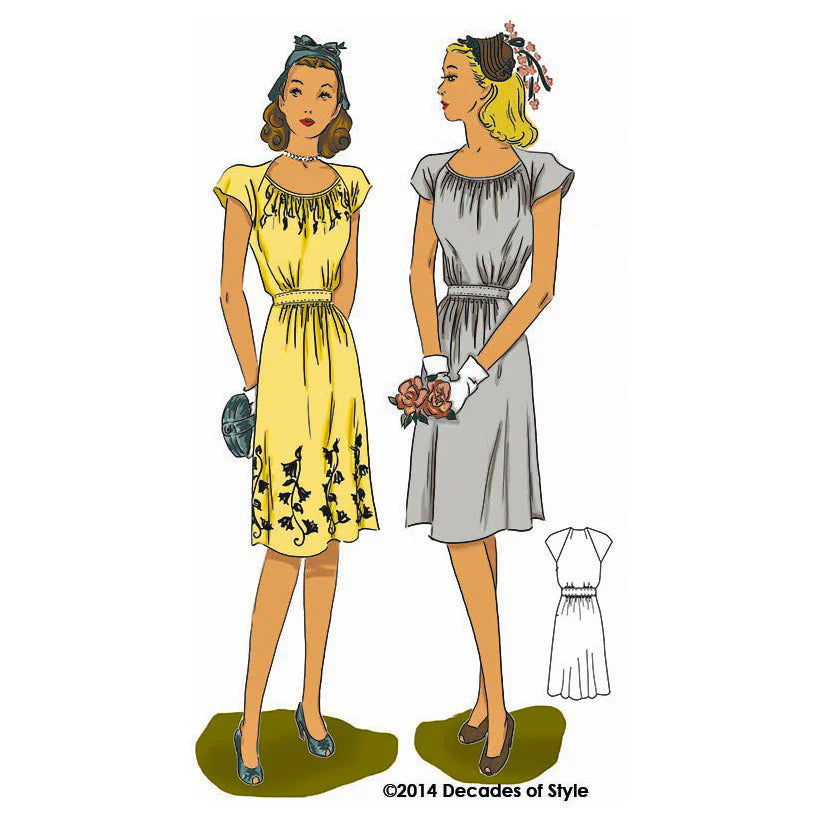 Decades of Style - #4013 1940s Dorothy Lara Dress - PDF and Printed Pattern
