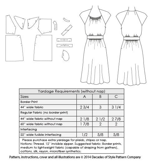 Decades of Style - #4013 1940s Dorothy Lara Dress - PDF and Printed Pattern