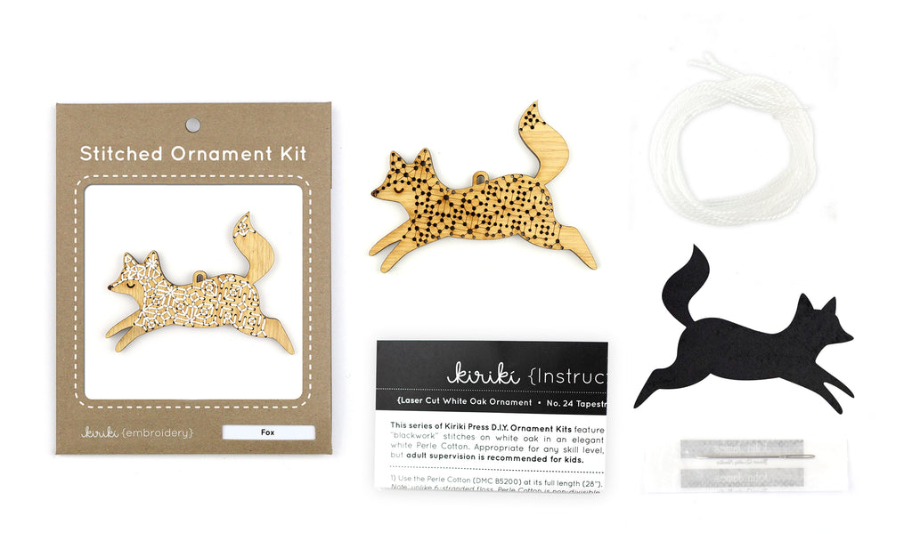 Sale! Kiriki Press - Ornament Embroidery Kits - Fox