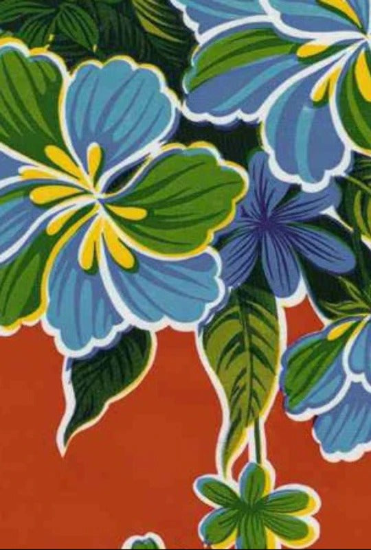 Oil Cloth - Hibiscus - Red