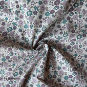 Kokka - Cotton Linen Canvas - Folksy Floral - Natural & Lilac