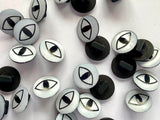 Textile Garden - Eye Buttons - 12mm - Black & White