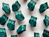 Textile Garden - Owl Buttons - 15mm - Teal Eyes