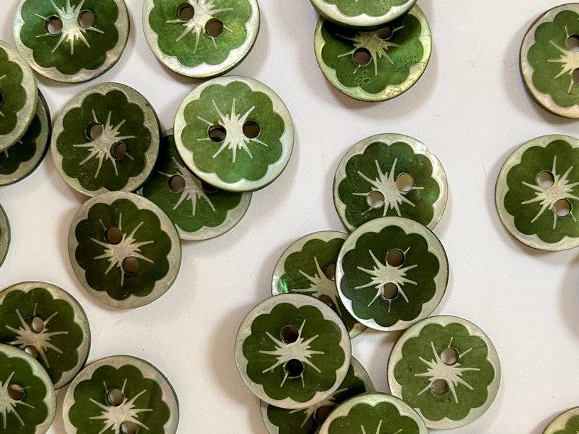 Textile Garden - Shell Flower Buttons - 12mm - Various Colors