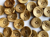 Textile Garden - Olive Wood Buttons - 18mm - Four Hole