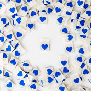 Sarah Hearts - Woven Clothing Label Tags - Blue Heart