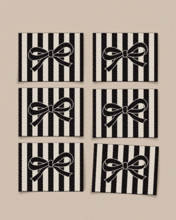 Matchy Matchy Sewing Club - Black Bow Large Woven Labels
