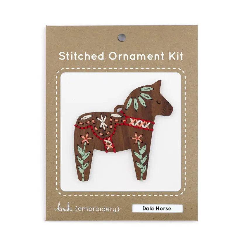 Kiriki Press - Ornament Embroidery Kits - Dala Horse