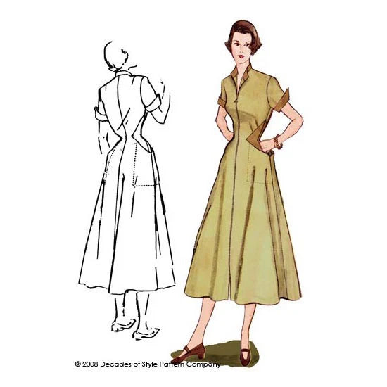 Decades of Style - #5002 1950s Diamond Dress - PDF and Printed Pattern