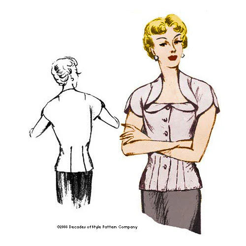 Decades of Style - #5003 1950s Collar Confection Blouse - PDF and Printed Pattern