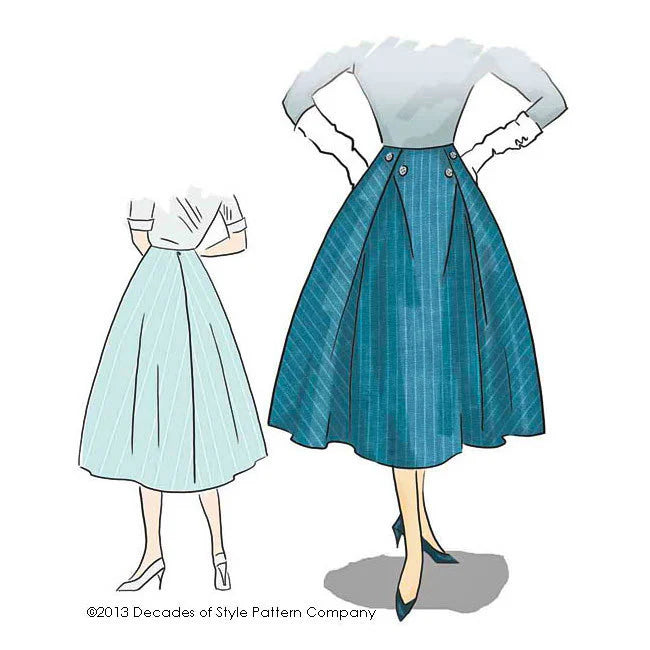 Decades of Style - #5008 1950s PB&J Skirt - PDF and Printed Pattern