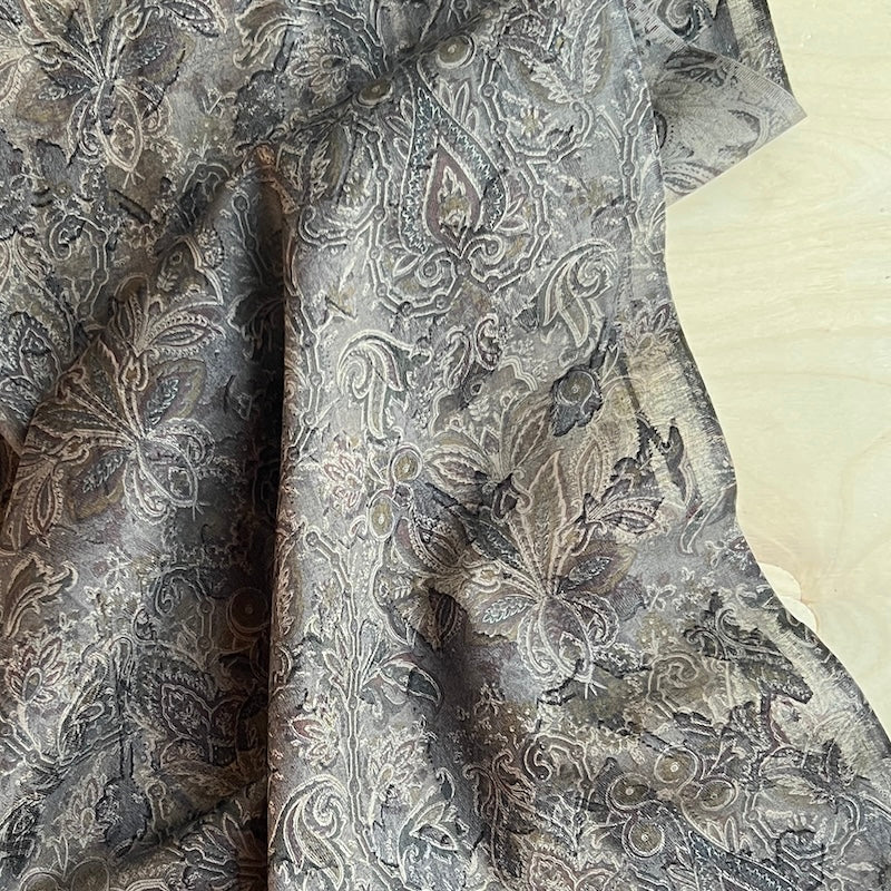 Hokkoh - Cotton Jacquard - Morris-esque Floral - Black
