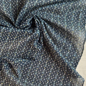 Hokkoh - Seersucker Cotton Lawn - Tiny Floral Stripe - Black