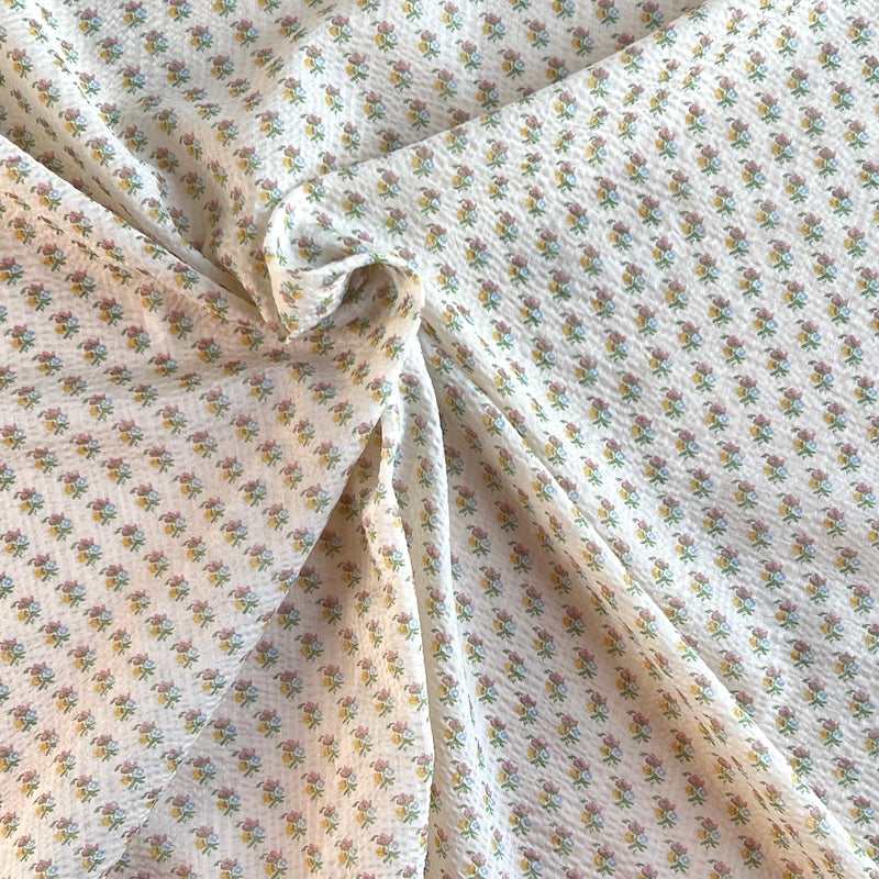 Hokkoh - Seersucker Cotton Lawn - Tiny Bouquet - Ivory