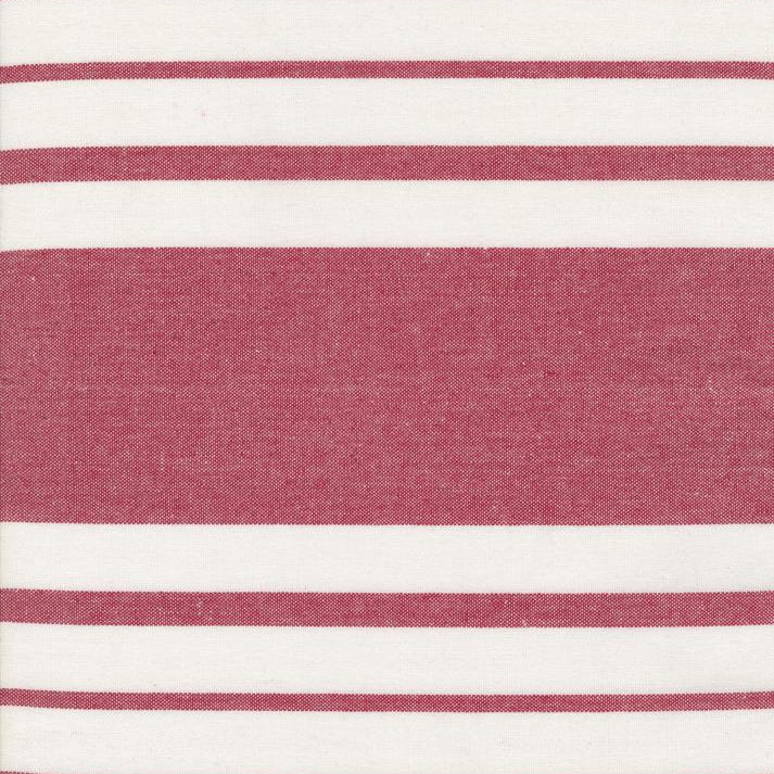 Moda - 18" Cotton Toweling - Enamored - White Red