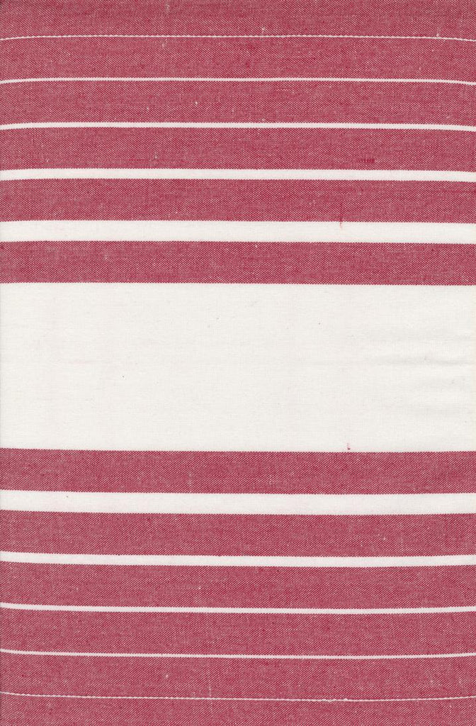 Dish Toweling - Enamoured - Stripes- Red on White