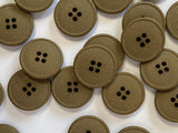 Textile Garden - Recycled Hemp Buttons - 20mm - Khaki Brown