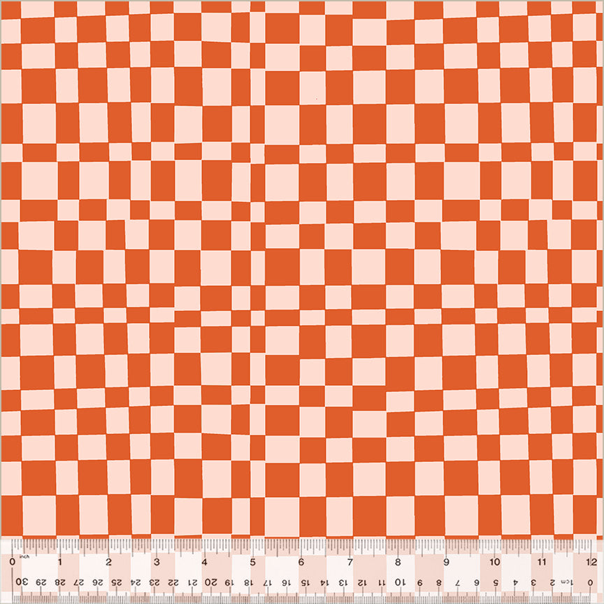 Windham - Kaleidoscope - Checker - Mandarin/Blush