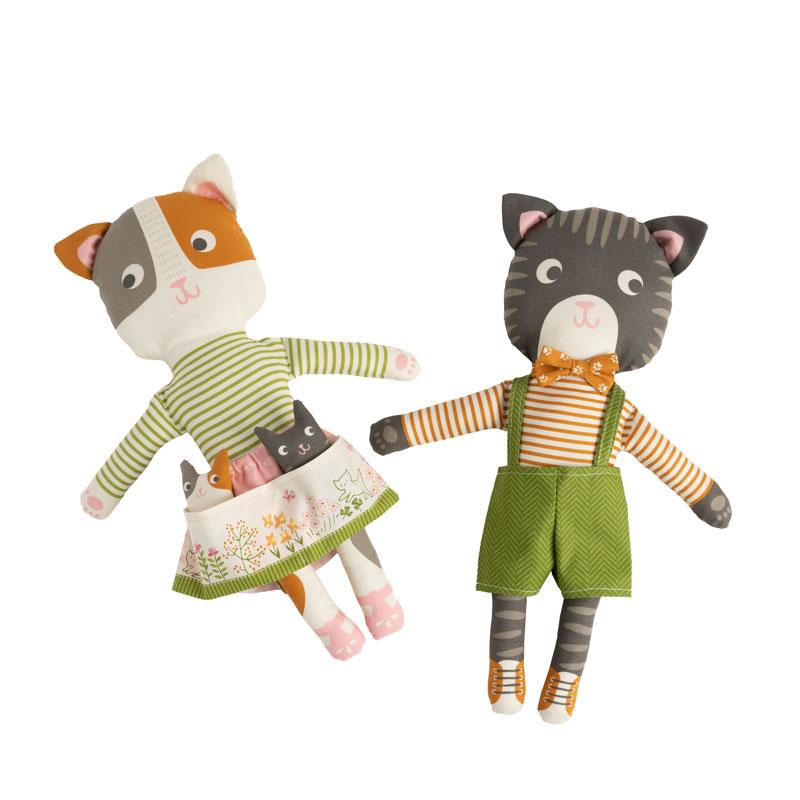 Moda - Here Kitty Kitty - Cat Family Cut and Sew Panel
