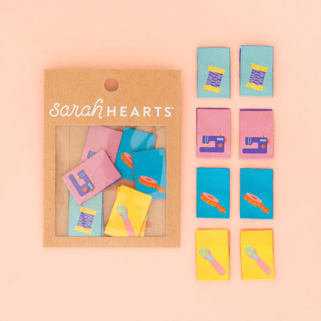 Sarah Hearts - Woven Sewing Label - Sewing Notions