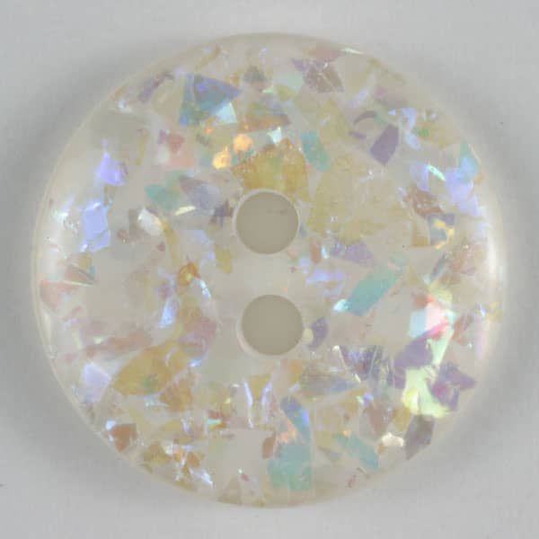 Dill - White Glitter Button - 11mm